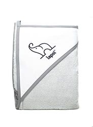 LAPSI® Ręcznik kąpielowy z kapturem dla dzieci, po kąpieli, na plaże, 100% bawełna (100 x 100 cm, Szary)
