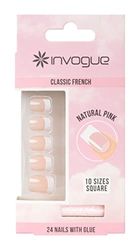 Invogue Invogue Acrylic Square Nails - French Pink (24 Pieces)