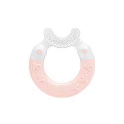 MAM Bite & Brush Jouet de dentition pour bébé Apaise les gencives Soutient les Soins Dentaires avec Poils Extra Doux à partir de 3 mois Rose Lot de 1