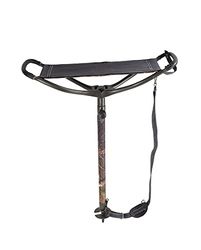 Januel - Rhodon säte - teleskopisk fötter - tygsits - mantlad fot - höjd 60 till 100 cm - fritid natur utomhus camping jakt fiske bushcraft - kamouflage under trä - med axelrem