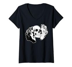 Donna Teschio x Statua Maglietta con Collo a V