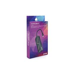 NANOCABLE 10.16.0801 USB-C 8-in-1 adapter USB-C naar 3 USB-A 3.0 USB-C PD 3.0 100 W, HDMI 1.4 4K 30 Hz, RJ45 1000 Mbit/s, met LED-verlichting, kleur zwart
