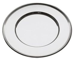 APS 36233 högglanspolerad platta av rostfritt stål med platta, Ø 33 cm randig kant