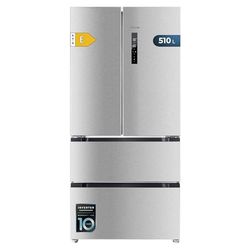 Cecotec Frigorífico Puerta Francesa Inox de 510 L Bolero CoolMarket FD 510 Inox E. 183 cm de Alto, 84 cm de Ancho, Motor Inverter Plus, Fast Cooling y Fast Freezing, MultiAirFlow, Total NoFrost
