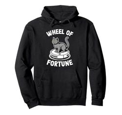 Wheel Of Fortune Cat On Robot Vacuum Cleaner Cat Pullover Hoodie