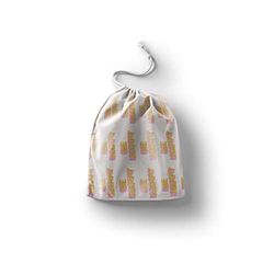Bonamaison Printed Cotton Produce Bag with Drawstring, Reusable Grocery Bag, Biodegradable Eco-Friendly Bags, Travel Pouch, Sachet Bags, Shopping Bag, Eco Friendly, Foldable, Size: 30x40 Cm