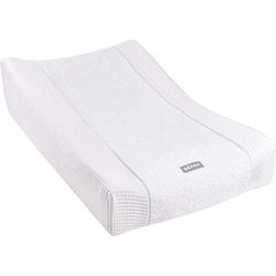 Béaba Overtrek voor aankleedkussen, 100% katoen, wafelpiqué, pluizig spons, absorberend, optimaal comfort, stof met Ökotex-certificering, wit