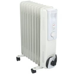 alpina Olieradiator YL-A07S09 - Elektrische radiator 2000W - Elektrische verwarming met instelbare thermostaat - Snoeropwikkeling en oververhittingsbeveiliging - met wielen - metaal - wit