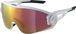 ALPINA Unisex - Volwassenen, ALPINA 5W1NG QV Sportbril, white matt/red, One Size