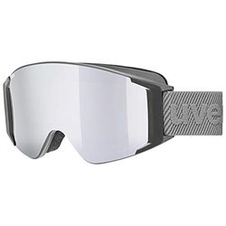 Uvex G,Gl 3000 To - Masque de Ski pour Hommes et Femmes - Champ de Vision Élargi et Anti-Buée - avec Verre Interchangeable - Rhino/Silver-Clear - One Size