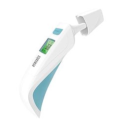 HoMedics Termómetro de fiebre digital infrarrojo sin contacto para bebés y adultos – Medir la temperatura del oído, frente y superficie en 2-5 segundos (termómetro 3 en 1)
