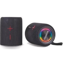 Aiwa BST-250 Altoparlante Bluetooth staccabile TWS con illuminazione RGB a colori, suono stereo 2x10W, impermeabile IPX5, batteria ricaricabile e compatibile con Android/iOS. Colore: nero.