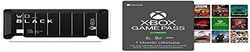 WD_BLACK D30 1TB Game Drive SSD for Xbox + Xbox Game Pass Ultimate | 1 Month Membership | Xbox/Win 10 PC - Download Code