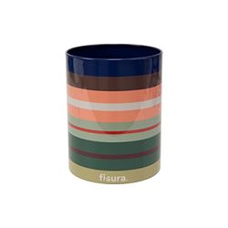 FISURA Stripes steel pencil holder, 10.5 x 8 cm