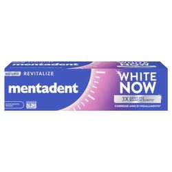 Mentadent Dentifricio White Now Revitalize, Dentifricio Sbiancante con White-Correct Technology e Bio-Compatible Minerals, per Denti 3 volte Più Bianchi Subito* e Remineralizzati*, 75 ml