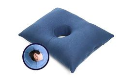 KMINA - Coussin avec Trou Oreille, Oreiller Adulte, Piercing Oreille, Réutilisable Bleu - Made in Europe