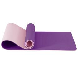 Good Nite Yogamat Oefenmatten Workout Pilates Fitness Mat voor Vrouwen Mannen Antislip Dikke 10mm Hoge Dichtheid Gymnastiekmatten met Draagriem Tpe 183 x 61 x 1cm (Paars/Roze)