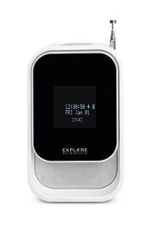 Explore Scientific BCR2001 Radiosveglia speaker con funzione DAB+, Bluetooth, presa USB, batteria ricaricabile, bianca