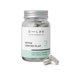 D-LAB Détox Ventre Plat | 1 Mois de Cure Digestive | Stimule le Système Digestif, Réduit le Tour de Taille, Apporte des Probiotiques et Nettoie les Organes Digestifs
