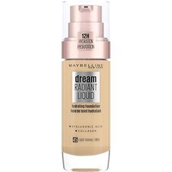 Maybelline Foundation, Dream Radiant Liquid Hydrating Foundation with Hyaluronic Acid and Collagen - Lightweight, Medium Coverage Up to 12 Hour Hydration - 45 Light Honey