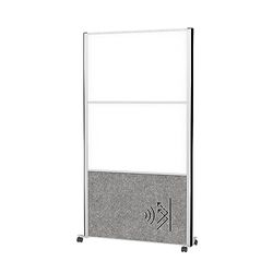 MAUL MAULconnecto Cloison de séparation 180 x 100 cm | Séparateur de pièce pour bureau et bureau | Séparateur de pièce autonome avec roulettes | Idéal comme brise-vue et isolation acoustique | Tableau
