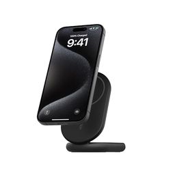 Belkin BoostCharge MagSafe Charger, Magnetic Foldable Wireless Charging Stand 15W, MagSafe-Compatible Portable Fast Charger for Qi2, iPhone 16, 15, 14, 13 & 12 Series, Standy Mode Ready - Black