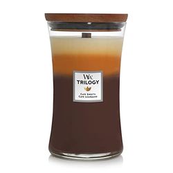 WoodWick Trilogy vela perfumada grande em forma de ampulheta com Pluswick Innovation, doces para café