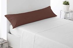 Miracle Home. Funda de Almohada 100% Microfibra cepillada, Abierto a Ambos Lados, antipeeling. 150X45. Cama 135. Marrón
