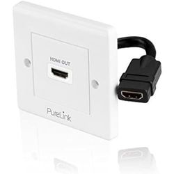 PureInstall PI100 High Speed HDMI aansluitdoos met ethernet kanaal (HDMI A bus naar HDMI A aansluiting), gecertificeerd, 1-voudig, kabelzweep, 0,1 m