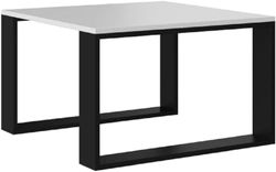 MeHome Salontafel 67 x 67 x 40 cm, salontafel, bijzettafel, koffietafel, theetafel, industriële stijl, moderne woonkamertafel, met twee planken, tafel, kantoor, thuis (wit/zwart)