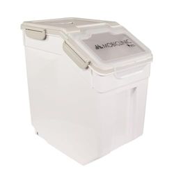 Mobiclinic®, Contenitore crocchette cane, Per animali domestici, Feedpet, 20L / 8Kg, 23x25, 5x36, 5cm, Chiusura ermetica, Paletta e misurino, Con ruota, Finestra trasparente, Conservazione freschezza