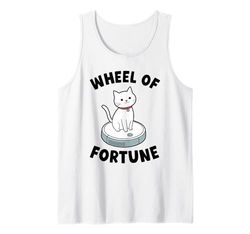 Wheel of Fortune Cat On Robot Vacuum Cleaner Cat Tank Top