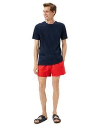 Koton Heren Trekkoord Pocket Detail Short Trunk Swim Wear, Rood (410), S