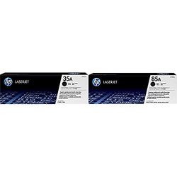 HP 35A CB435A Pack de 1, Toner d'origine, imprimantes Laserjet, Noir & 85A CE285A Toner Authentique, imprimantes Laserjet Pro, Noir