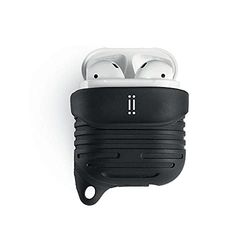 aiino - DropCase Custodia in silicone per AirPods 1 e 2, Custodia antigraffio, antiurto, anticaduta, resistente agli spruzzi e agli strisci - Nero