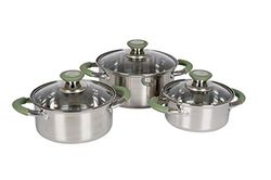 Bo Camp Elan1 Plus - Set di Cottura in Acciaio Inox, 3 Pezzi