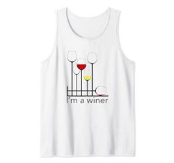 Diseño de copas de vino Soy un winer Camiseta sin Mangas