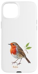 Simpatico pettirosso, uccello da giardino Custodia per iPhone 15 Plus