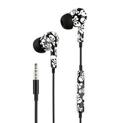 Music Sound | Fantasy in-ear hoofdtelefoon | hoofdtelefoon met kabel en microfoon - 3,5 mm jack - patroon "doodskop"