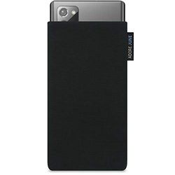 Adore June Classic svart väska kompatibel med Samsung Galaxy Note 20 mobilväska av motståndskraftigt Cordura tyg med display rengöringseffekt, Made in Europe