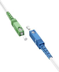 goobay 59618 - Cable de fibra óptica (FTTH), monomodo (OS2) Simplex/SC APC (8°) macho a SC-UPC (8°) macho/cable óptico / 1 metro