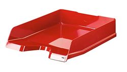 HAN 10275-17, VIVA Letter Tray. Glossy designer letter tray in premium quality, with labelling clip, high-gloss, pack of 5, red
