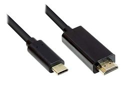 Alcasa GC-M0100 video cable adapter 1 m HDMI Type A (Standard) USB C Black
