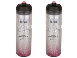 ZEFAL Arctica 75 Pack - Set med två cykelbehållare 750 ml - isolerad cykelflaska - luktfri och vattentät - BPA-fri sportbehållare - silver/ljusrosa