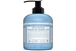 Savon Liquide Au Sucre Bio Non parfumé flacon-pompe Dr Bronner's 355 ml