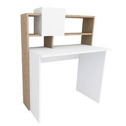 WELL HOME MOBILIARIO & DECORACIÓN Bureau, 8 x 93,6 x 60 cm Blanc/chêne Saphir, 117,8x93,6x60