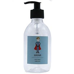 Susiko | Super Père Hero | Dimensions 15 x 5 cm | Capacité 250 ml | Poids 40 gr | Pot transparent PET avec doseur noir | Emballage dans une belle boîte Kraft