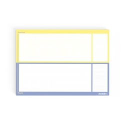 Jumble & Co Practical & Playful A3 Deskpad - Large desk notepad with grid, dotted and ruled sections - For office, desk and home - Blue/Yellow