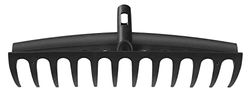 Fiskars Hark, gereedschapskop, universele hark met 12 tanden, voor 'Solid'-steel, breedte: 41 cm, kunststof, zwart, Solid, 1014917