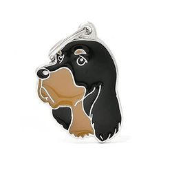 MyFamily Mèdaille pour chien Made in Italy, Gordon Setter, Collection Friends, 30x39 mm